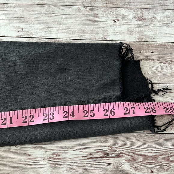 Madewell Faded Black Dark Grey 9” High Rise Skinny Step Raw Hem Jeans - Picture 11 of 14